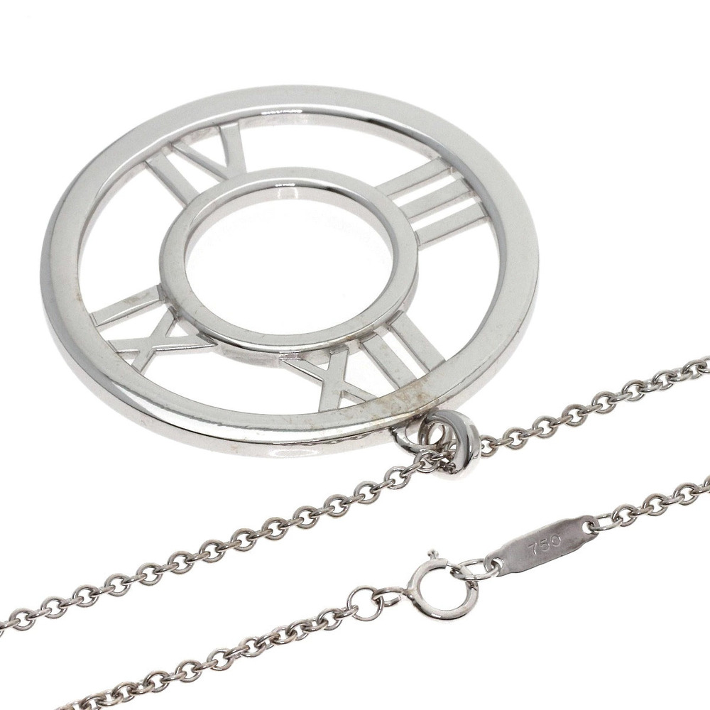 Tiffany Co Atlas Open Medallion Necklace White Gold